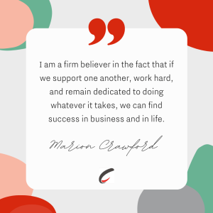 Graphic of Marion Crawford quote