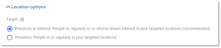 Google Ads Location Options Google Ads Location Options